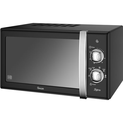 Swan Retro Manual SM22130BN Microwave - Black