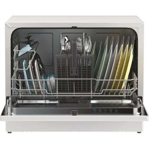 Candy RapidÓ Table Top Dishwasher - White  - Front with door open shot
