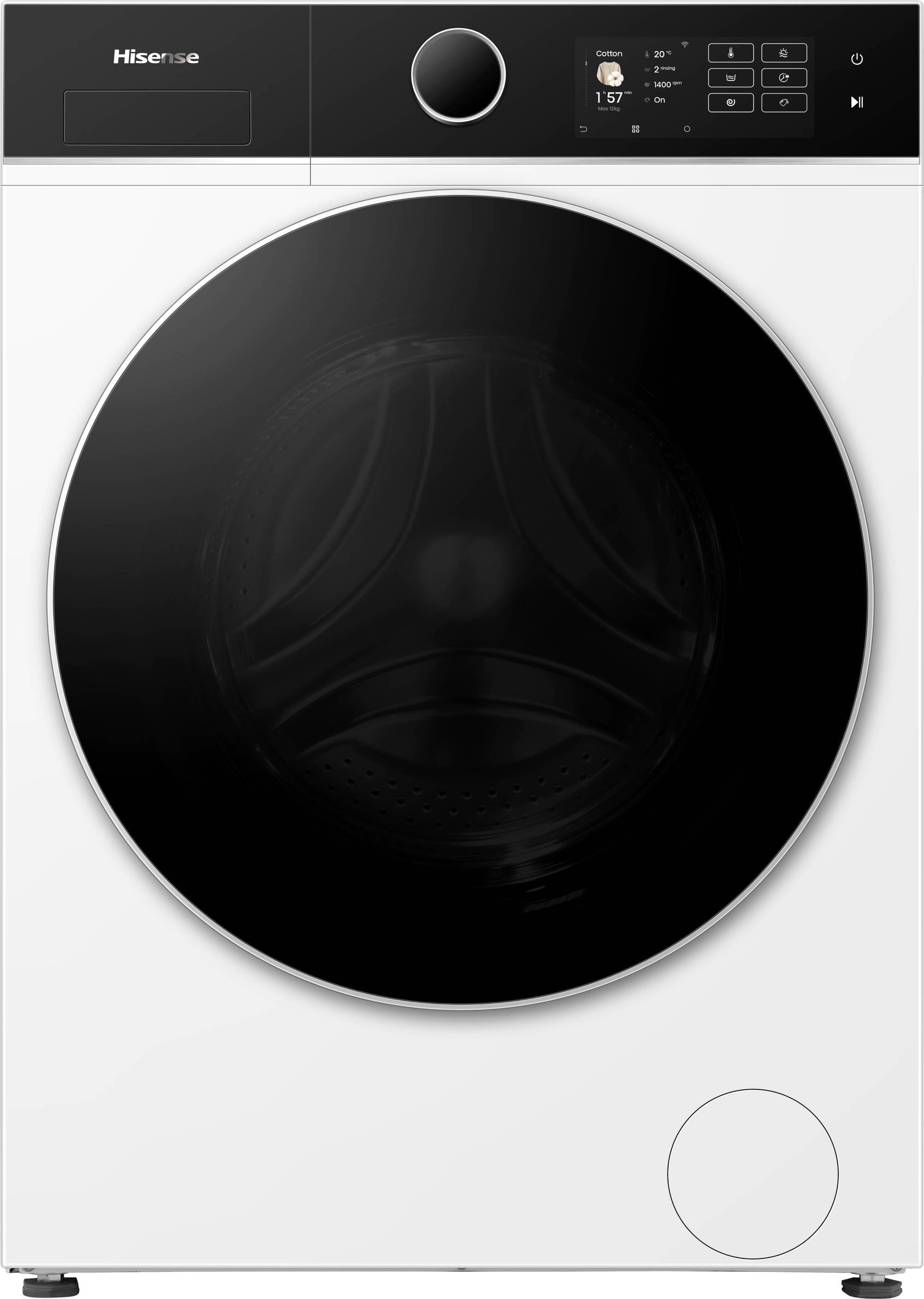 Image of Hisense 5i KitchenFit Series WD5I1245BWR 12Kg/8Kg Washer Dryer with 1400 rpm - White - D Rated [Wash&Dry], A Rated [Wash Only], White