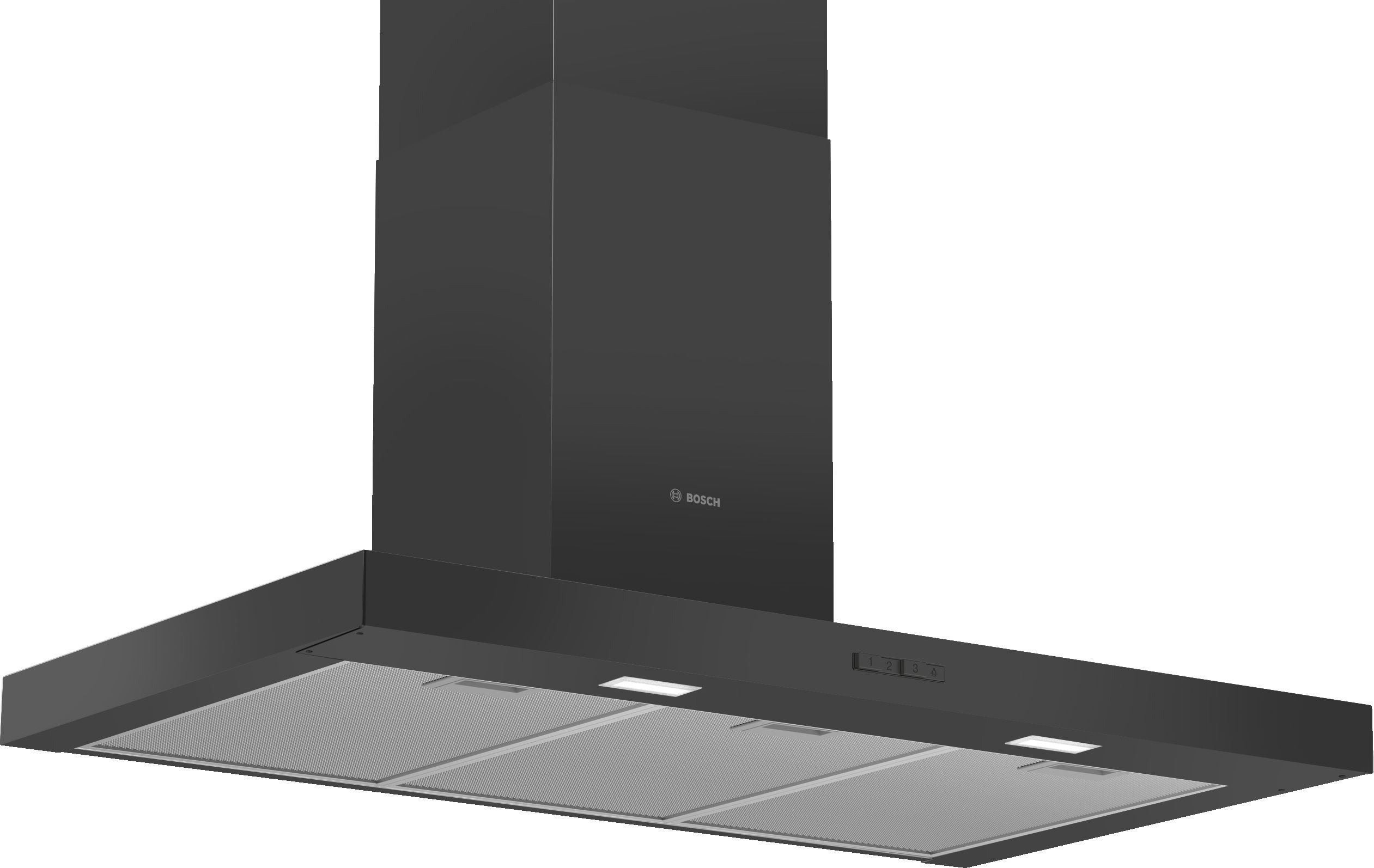 Image of Bosch Series 2 DWB96BC60B 90cm Chimney Cooker Hood - Black, Black