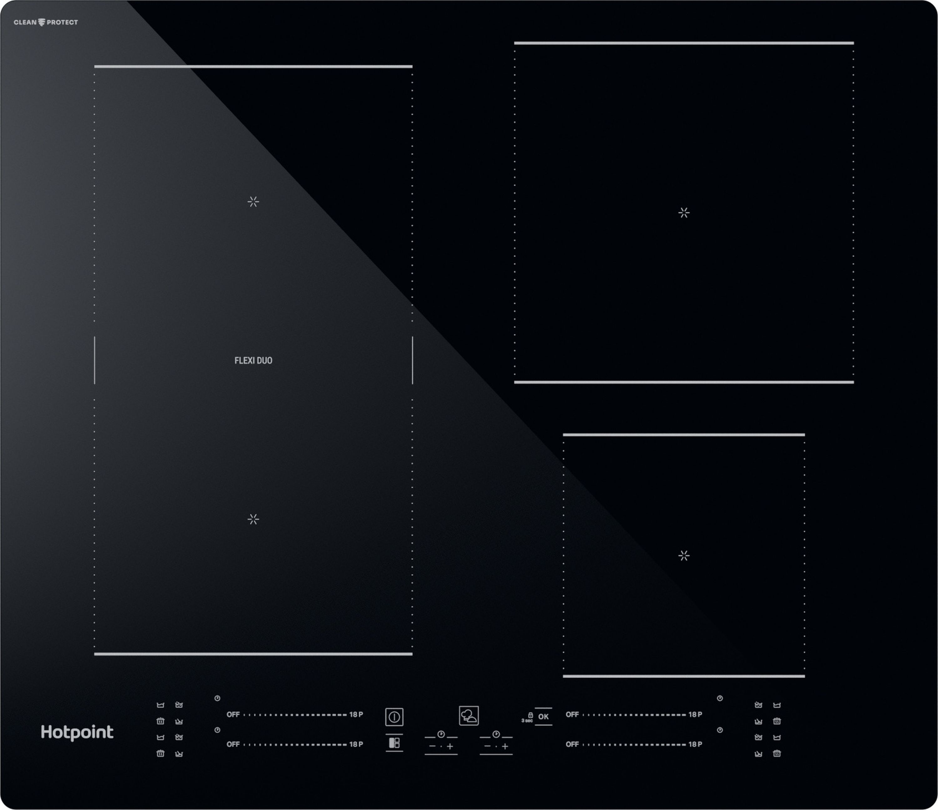 Image of Hotpoint CleanProtect TS8660CCPNE 59cm Induction Hob - Black, Black