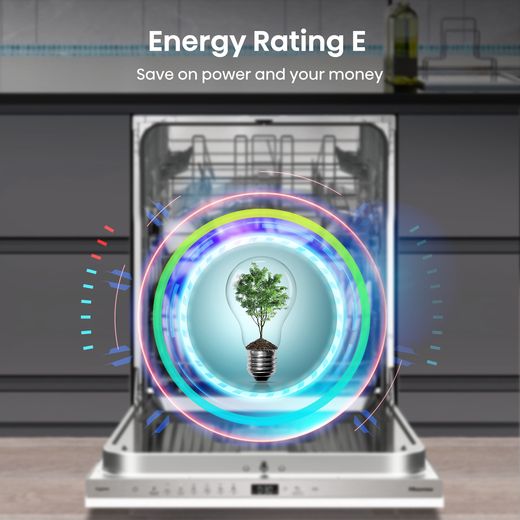 Hisense Integrated Standard Dishwasher - Black - Annotation - Energy rating E