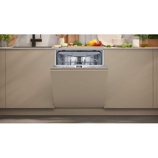 NEFF N50 Fully Integrated Standard Dishwasher - Silver - dishwasher in kitchen shot