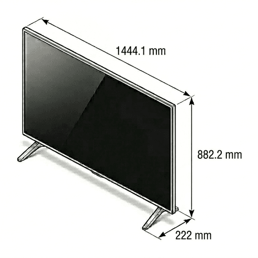 Samsung 65" 4K Ultra HD Smart TV - Dimensions