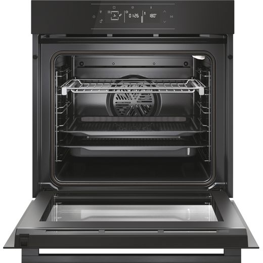 Hoover Built In Electric Single Oven - Black - Front with door open shot 