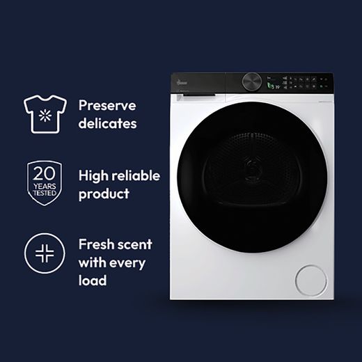Hoover Pro Dry Series 7 HBQ 10N4BJX-80 Wifi Connected 10Kg Heat Pump Tumble Dryer - Matte Black - Annotation - Features