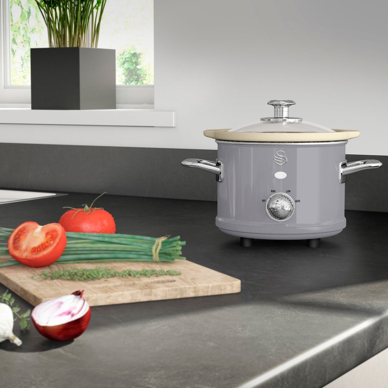 swan grey slow cooker