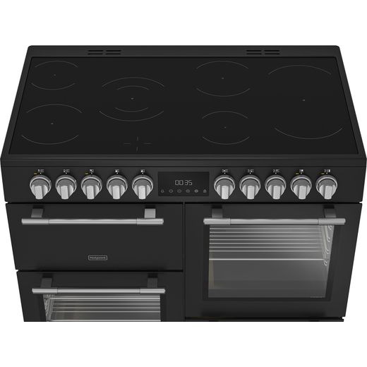 Hotpoint RH100CA21B 100cm wide Electric Range Cooker with Ceramic Hob - Black - hob view shot