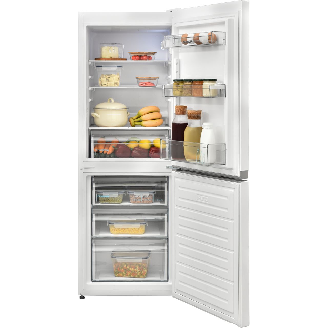 Sharp 268L fridge freezer | SJ-BB02DTXWE-EN_WH | ao.com