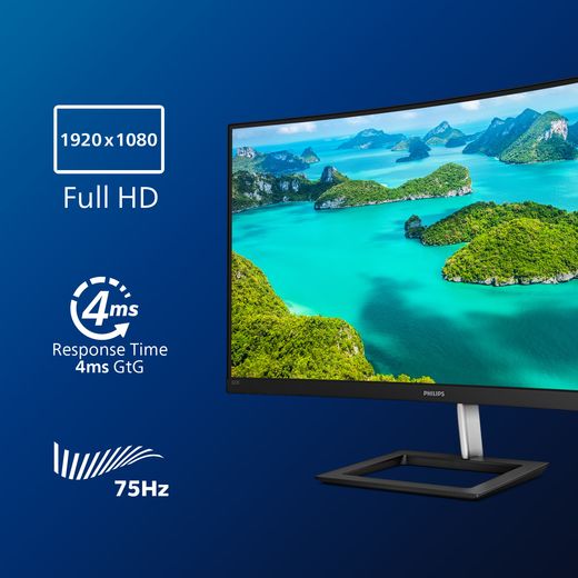 Philips 31.5" Full HD 75Hz Curved Monitor with FreeSync™ - Black - Annotation - Display shot