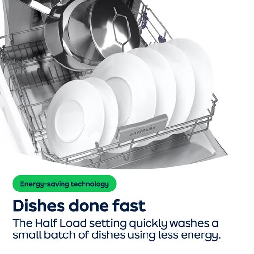 Samsung Series 7 AutoRelease™ Standard Dishwasher - Silver - AO Annotation - Half_Load