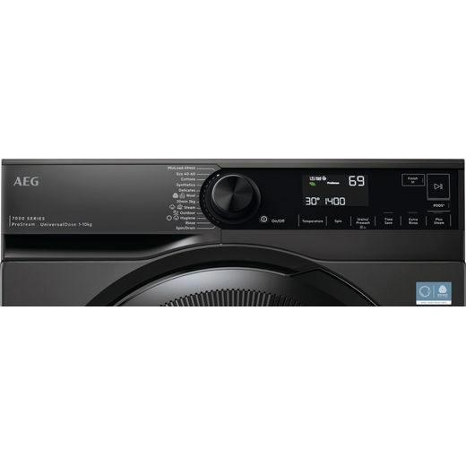 AEG 7000 ProSteam® LFSR7414U6UD 10kg Washing Machine with 1400 rpm - Dark Silver - Control panel shot