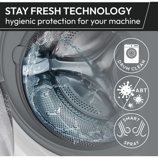 Hoover HBR 49SBL8-80 31020877 Washing Machine with 1400 rpm - White - Annotation - Stay fresh technology