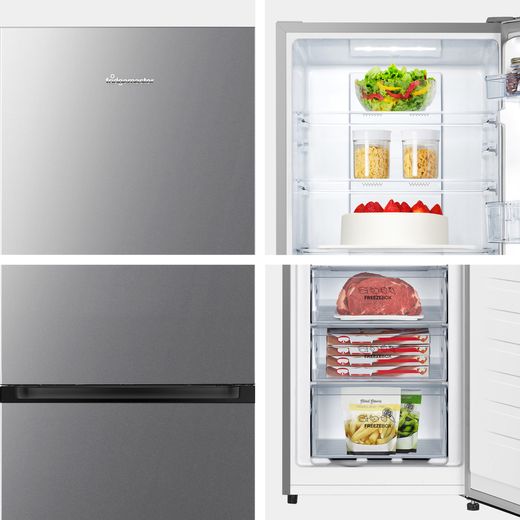 Fridgemaster MC55251DS 182cm 50/50 No Frost Fridge Freezer - Silver - Close up detail shot