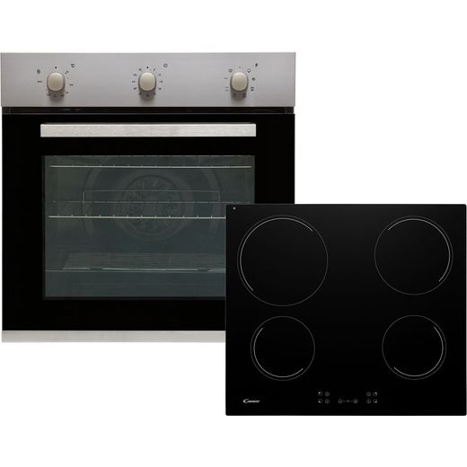 Candy CEHOPK60X/E Built In Electric Single Oven and Ceramic Hob Pack - Stainless Steel - A+ Rated