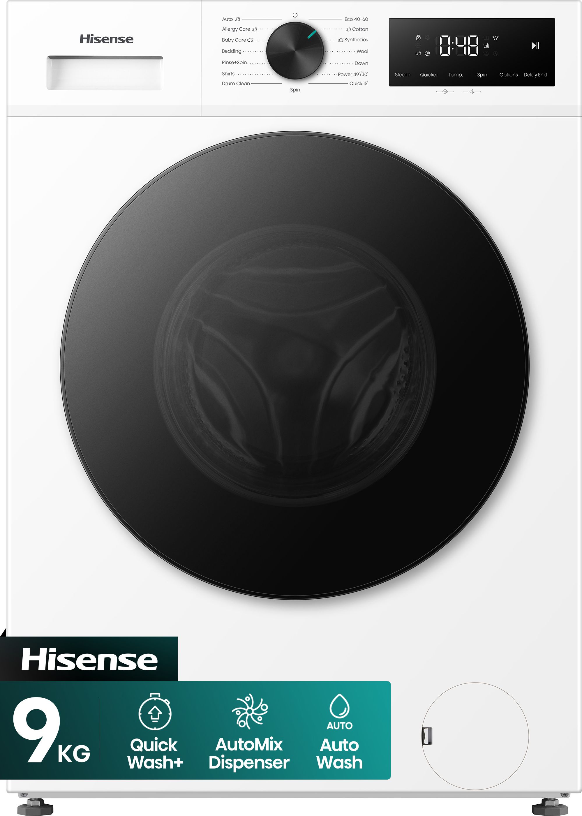 Hisense WF1I9042BWP2 9kg Washing Machine - 1400 rpm - White