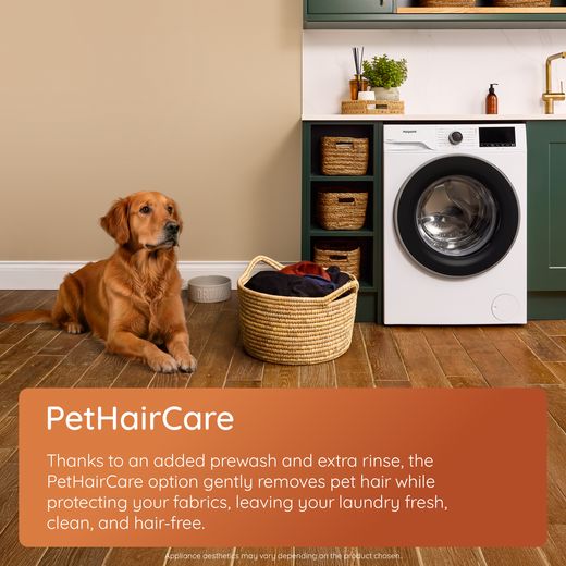 Hotpoint Fabric Care HB123WGCAREUK 12kg WiFi Connected Washing Machine with 1400 rpm - Dark Grey - Annotation - PetHairCare