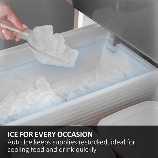 Haier FD 90 Series 7 American Fridge Freezer - Obsidian Black - Annotation - Auto ice maker shot