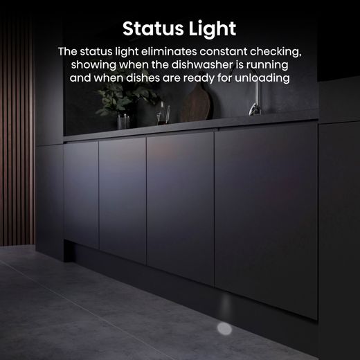 Hisense Integrated Standard Dishwasher - Black - Annotation - Status light