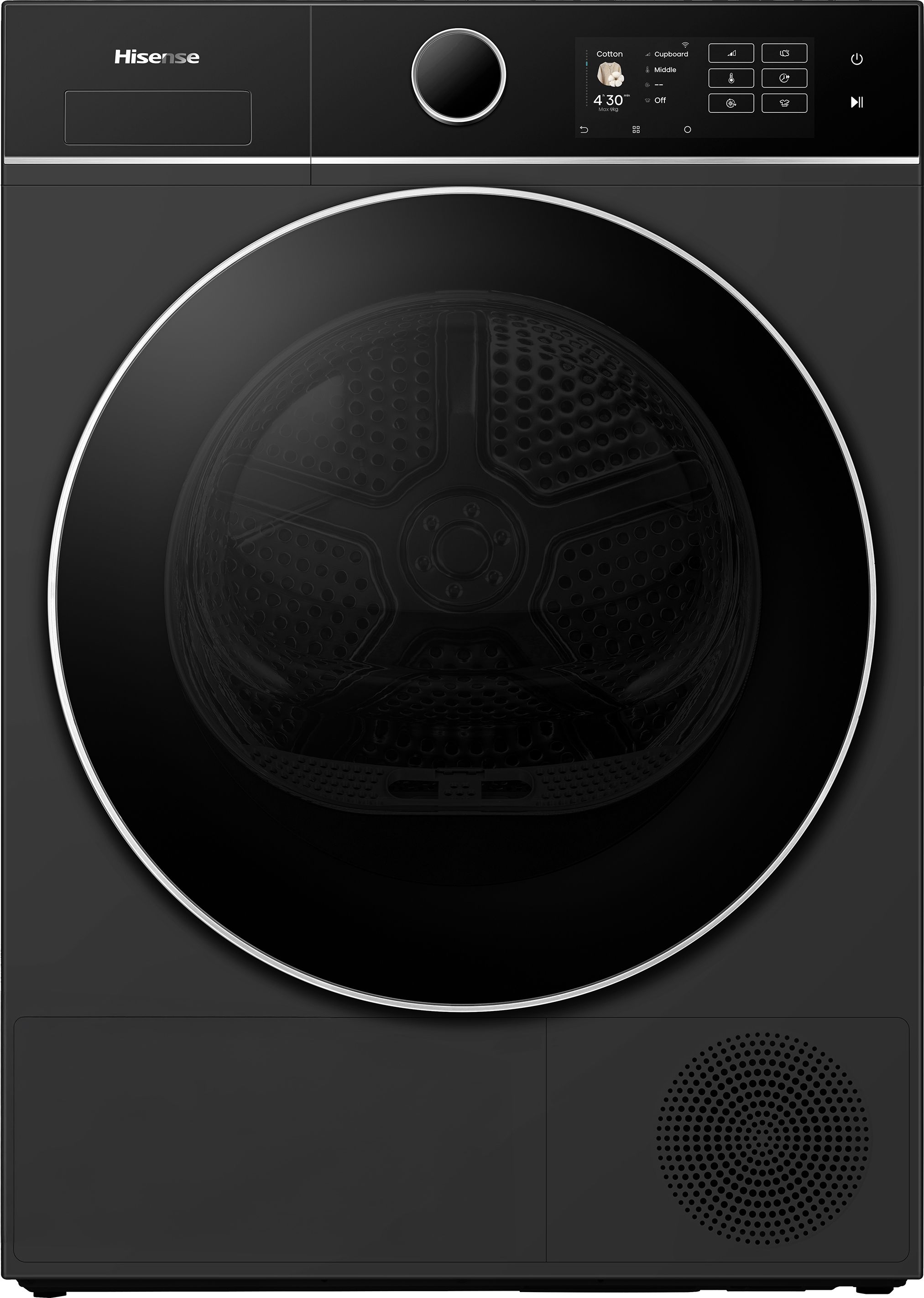 Hisense 5i KitcheFit Series DH5I904BBBC Wifi Connected 9Kg Heat Pump Tumble Dryer Black A+++ Rated Black
