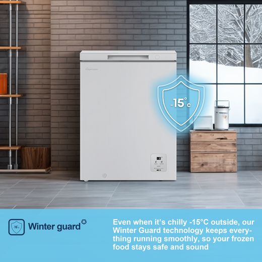 Fridgemaster Chest Freezer - White - Annotation - winter guard 