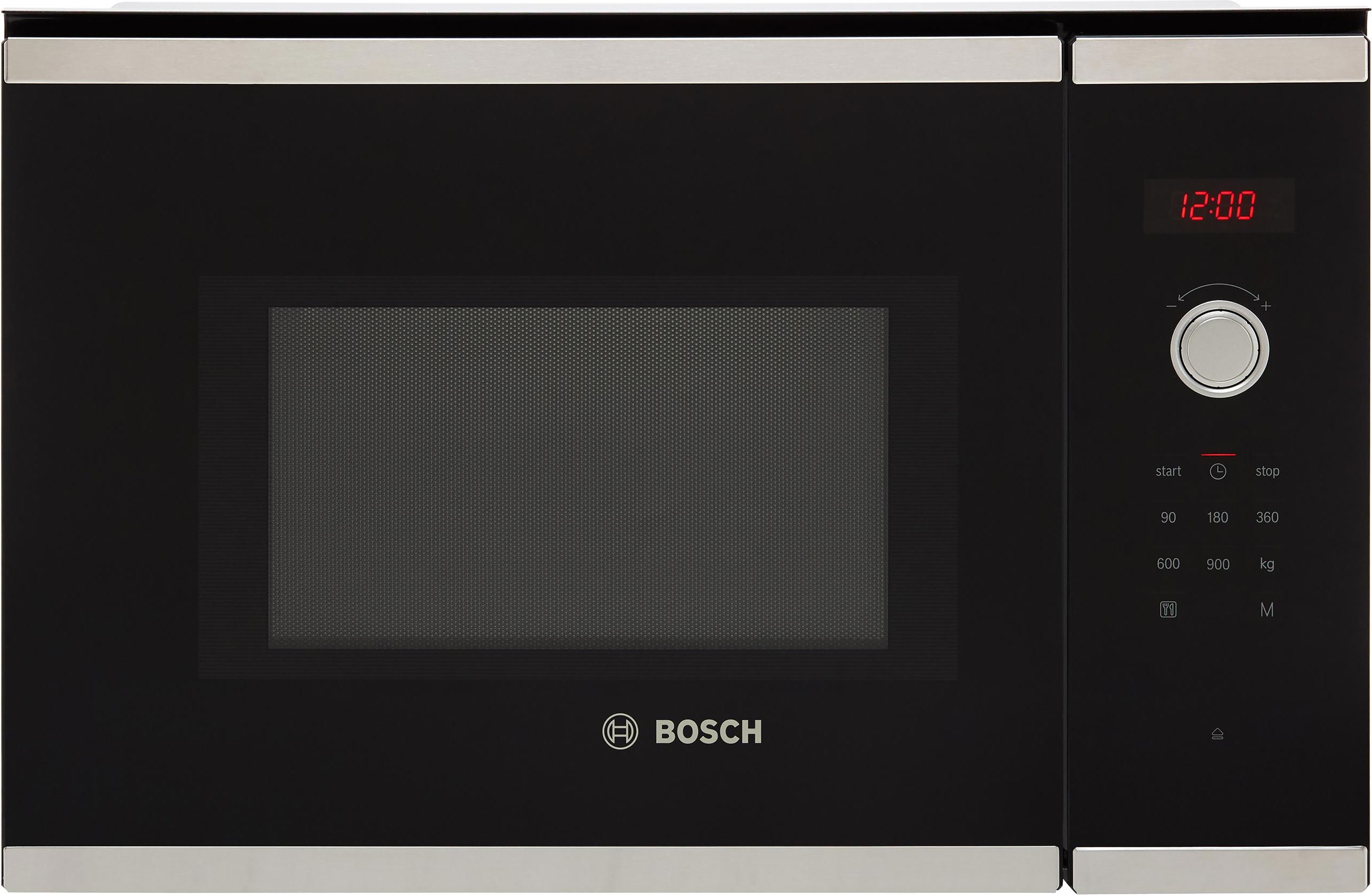 Bosch Series 4 BFL553MS0B Built In 38cm Tall Compact Microwave - Stainless Steel, Stainless Steel