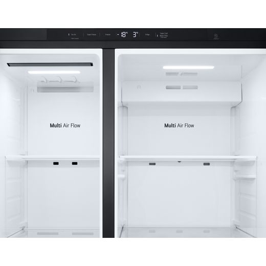 LG NatureFRESH™ American Fridge Freezer - Matte Black - Close up inside