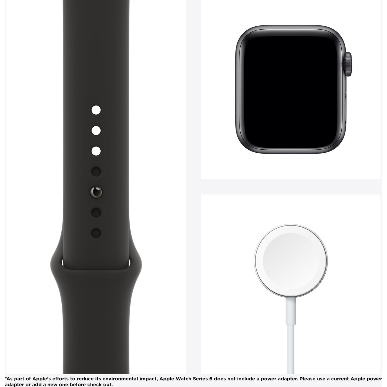 Apple Watch Series 6, 40mm, GPS [2020] - Space Grey Aluminium Case with  Black Sport Band