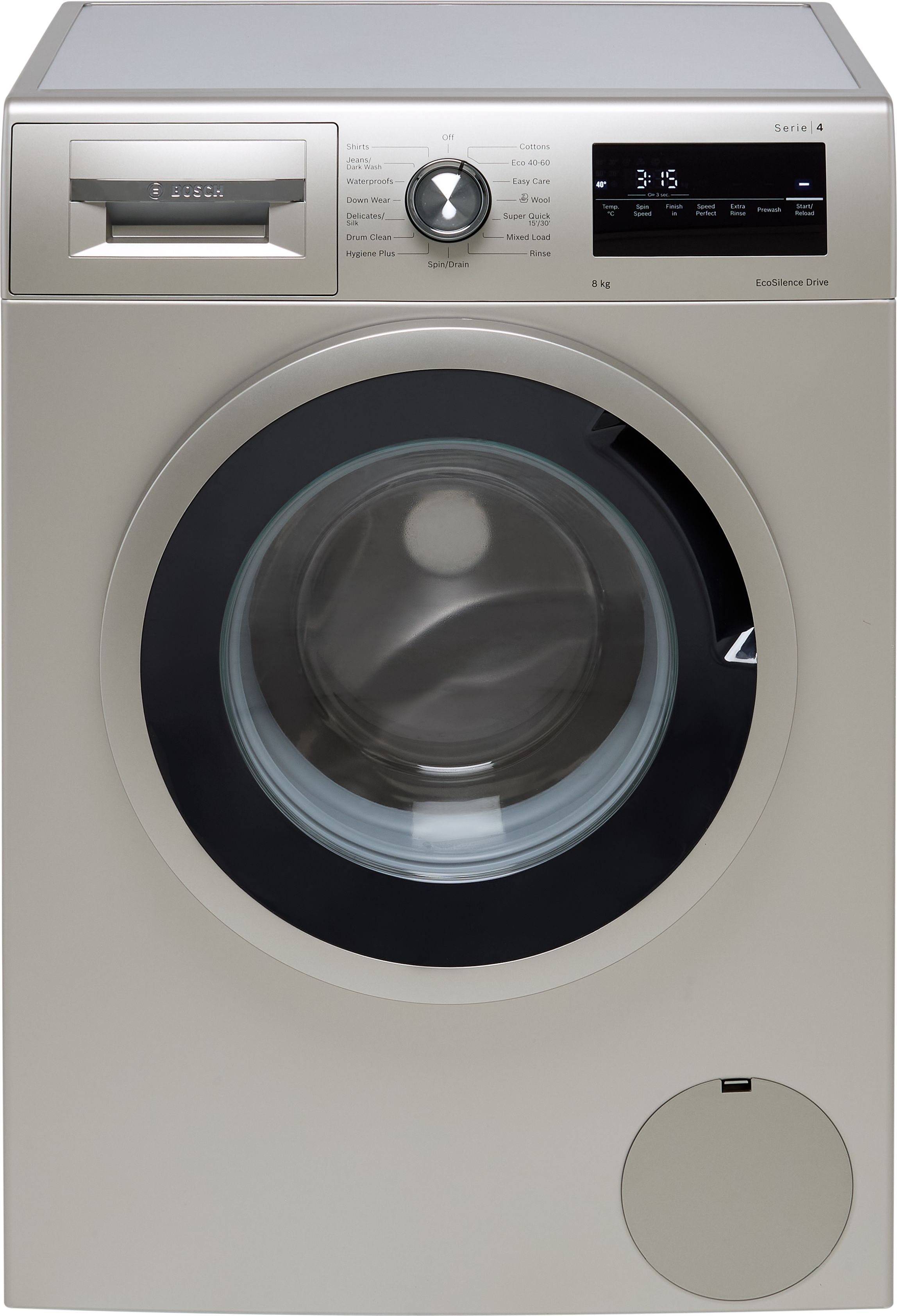 Bosch Series 4 WAN282X2GB 8kg Washing Machine with 1400 rpm - Silver - C Rated, Silver