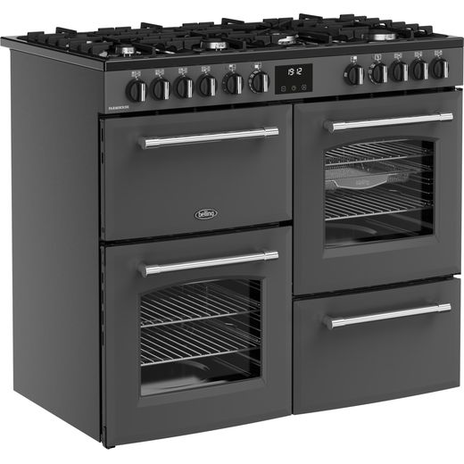 Belling FARMHOUSE 100DF Dual Fuel Range Cooker - Anthracite - Right perspective