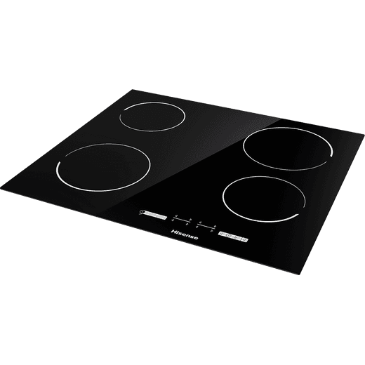 Hisense Built In Electric Double Oven and Ceramic Hob Pack - Stainless Steel / Black  - Left hob perspective shot