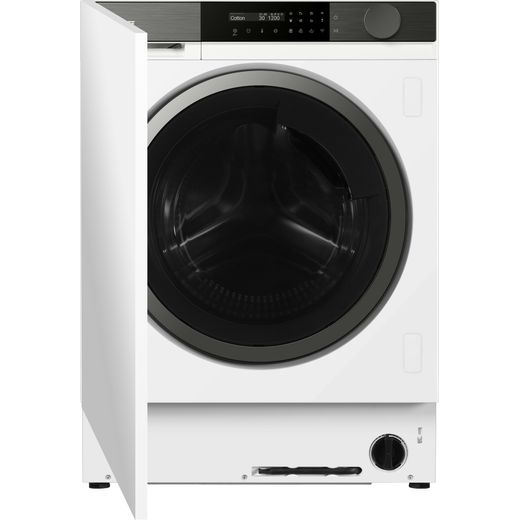 Hoover H-Wash 600 HBSI 410CIL8U-80 Integrated 10kg Washing Machine with 1400 rpm - White - Front with door shot