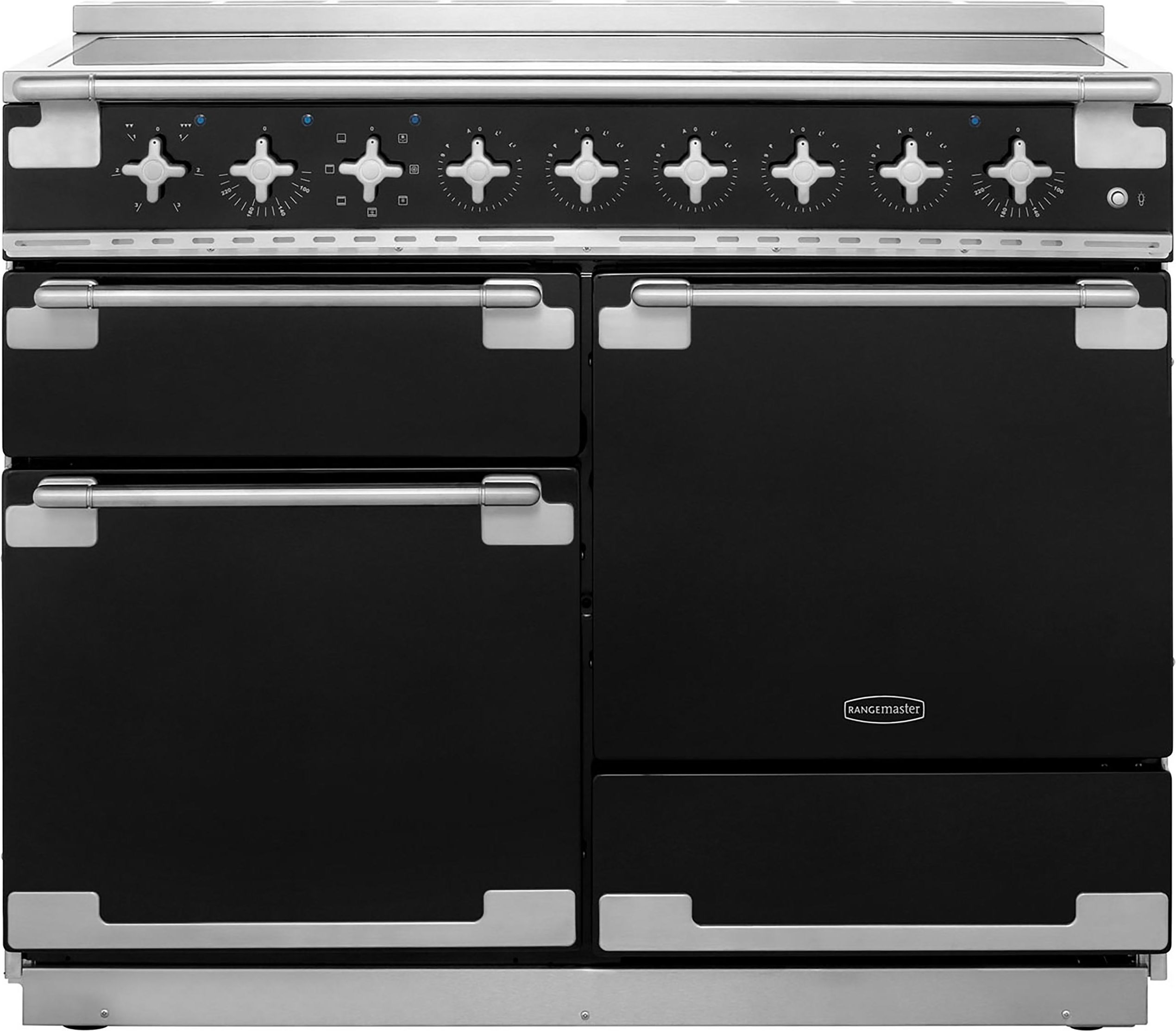 Image of Rangemaster Elise ELS110EIGB 110cm wide Electric Range Cooker with Induction Hob - Black - A/A Rated, Black