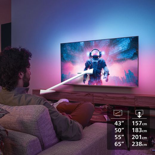 Philips PUS8500/05 65" 4K Ultra HD QLED Smart Ambilight TV - Annotation - Distance to tv shot