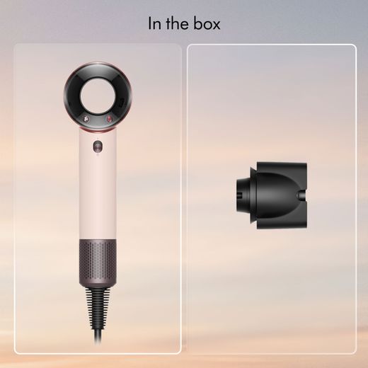 Dyson Supersonic Travel™ Hair Dryer - Ceramic Pink / Rose Gold - Annotation - in the box shot