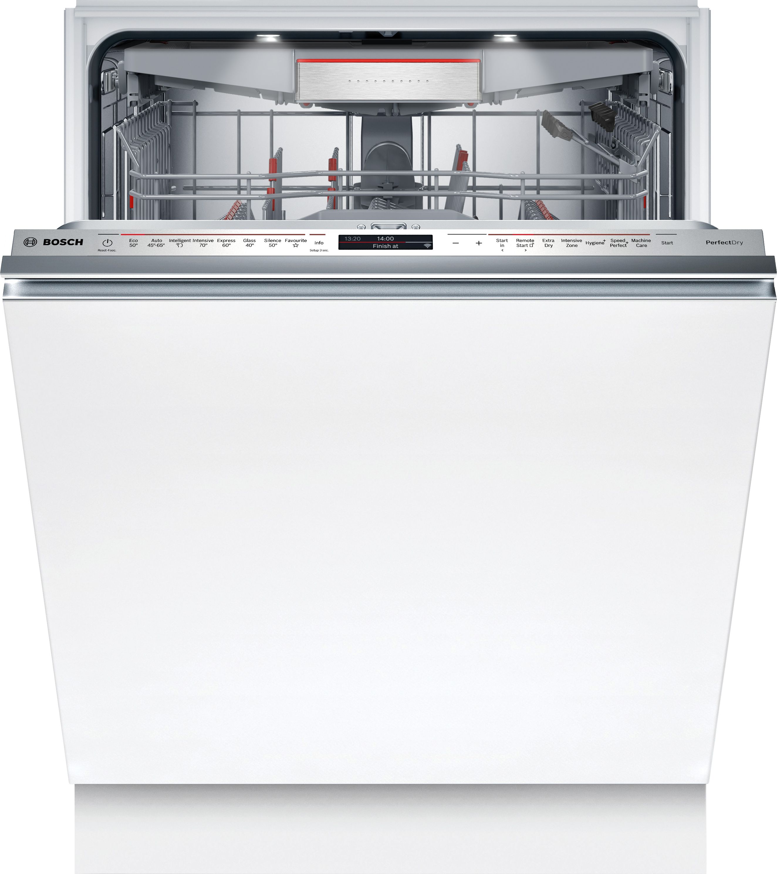 Image of Bosch Series 8 SMD8YCX03G Fully Integrated Full Size Dishwasher - Stainless Steel Control Panel with Fixed Door Hinge Kit - A Rated, Stainless Steel