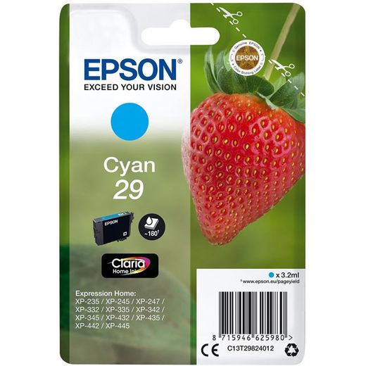 Epson Strawberry Singlepack Cyan 29 Claria Home Ink
