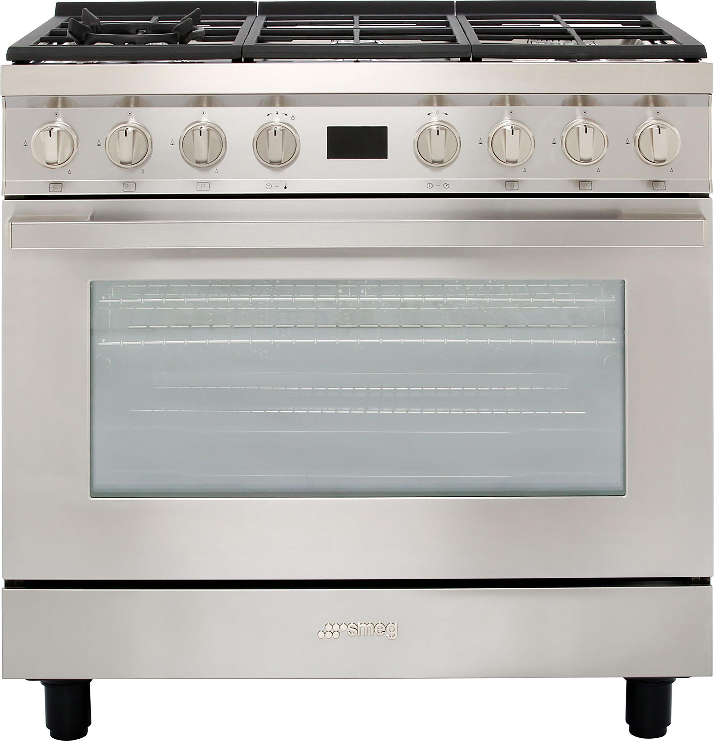 Smeg Portofino CPF9GPX 90cm Dual Fuel Range Cooker - Stainless Steel - A+ Rated, Stainless Steel