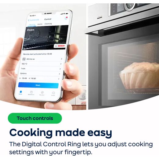 Bosch Serie 8 Compact Electric Single Oven - Black - Annotation - Digital control ring shot