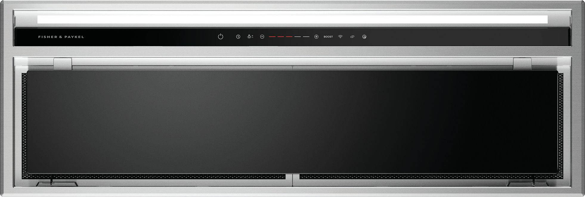 Image of Fisher & Paykel Series 7 Contemporary HP90IHCB4 83 cm Canopy Cooker Hood - Stainless Steel / Black, Stainless Steel