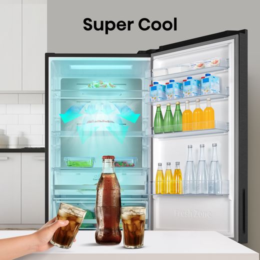 Hisense 60/40 Frost Free Fridge Freezer - Black / Stainless Steel - Annotation - Super cool
