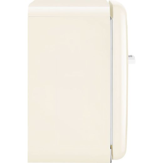 Smeg 50s Style Right Hand Hinged Home Bar FAB10HRCR6 97cm High Fridge - Cream - Side shot