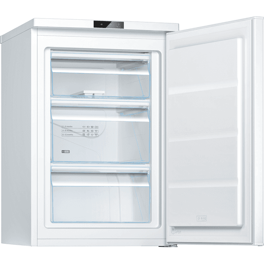 Bosch, Series 2, Under Counter Freezer with Super Freezing function and Door Open Alarm in White - Door open