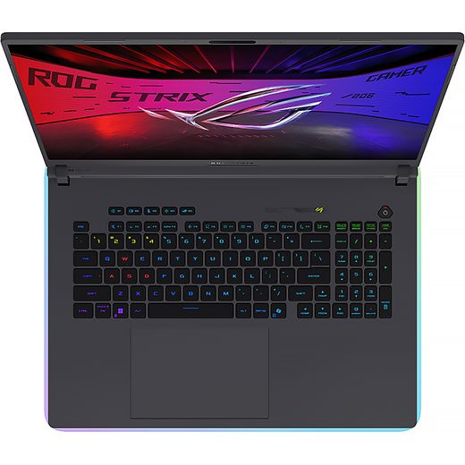 ASUS ROG Strix G18 G815LM-TT128W 18" Laptop - NVIDIA® GeForce RTX™ 5060, Intel® Core™ Ultra 9, 1TB SSD, 32 GB RAM - Grey - Keyboard top view