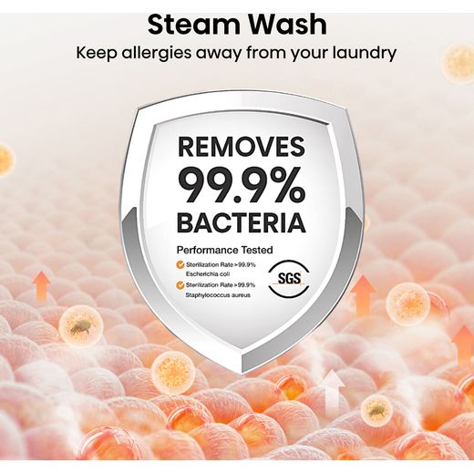 Hisense 5S Series 10.5Kg / 6Kg Washer Dryer - Black - Annotation - Steam wash shot