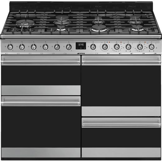 Smeg Symphony SYD4110-1 Dual Fuel Range Cooker - Stainless Steel - A/A Rated