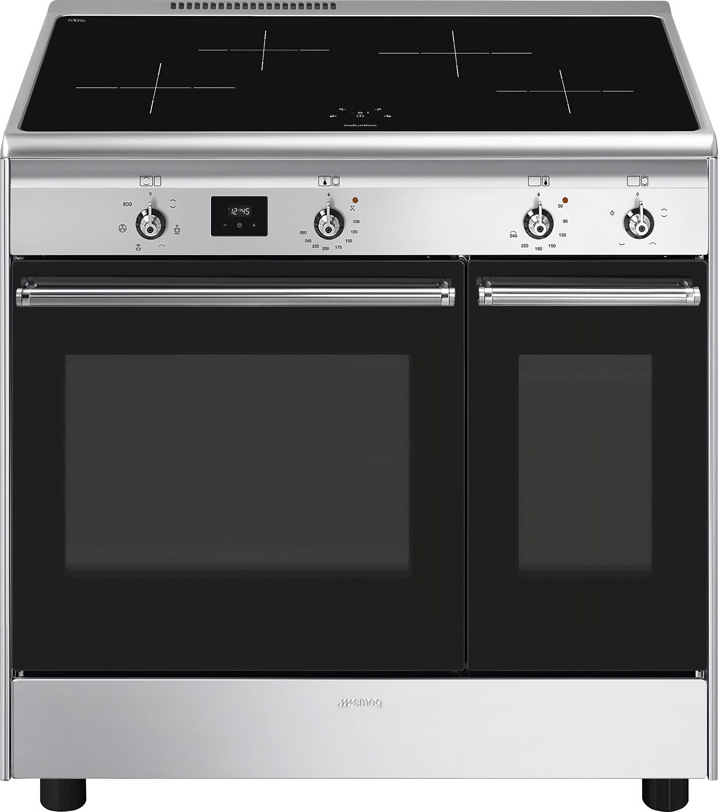 Smeg Concert CX92IM 90cm Electric Range Cooker with Induction Hob - Stainless Steel - A Rated, Stainless Steel