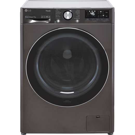 LG V9 F4V909BTSE Wifi Connected 9Kg Washing Machine with 1400 rpm - Steel Black - A Rated