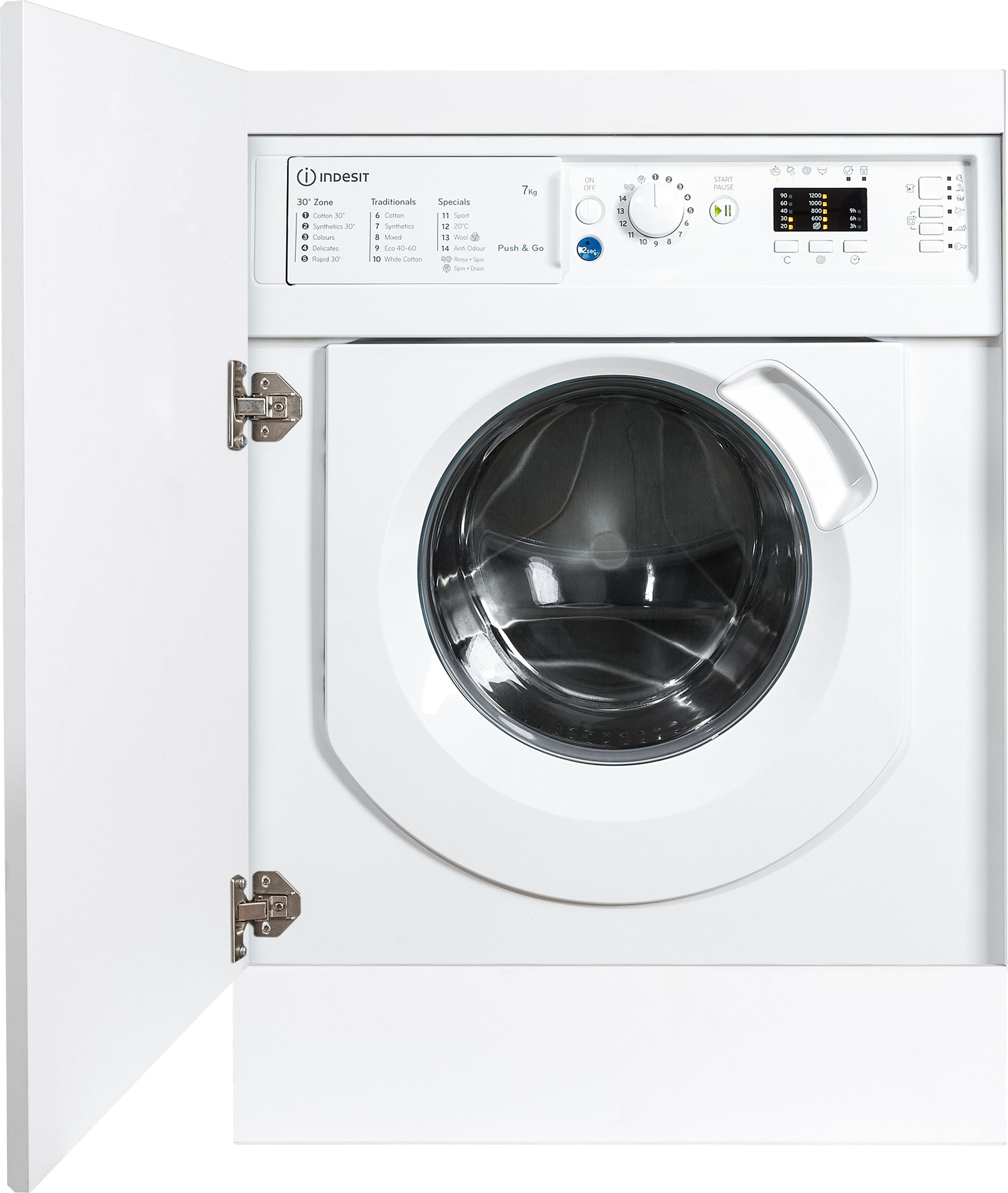 Indesit BIWMIL71252UKN Integrated 7kg Washing Machine with 1200 rpm - White - E Rated, White
