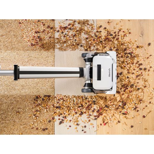 Gtech AirRAM 3 1-03-270 Cordless Vacuum Cleaner with up to 30 Minutes Run Time - White - Top view of vacuum cleaning shot
